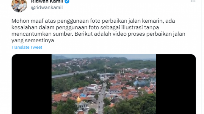 Asal Comot Foto Perbaikan Jalan, Ridwan Kamil Kembali Jadi Bulan-bulanan Netizen