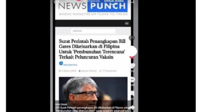 Cek Fakta, Filipina Keluarkan Surat Penangkapan Bill Gates Atas Tuduhan Pembunuhan