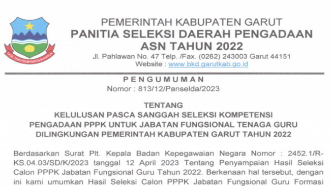 Sebanyak 3,318 Guru Honorer di Garut Siap Berganti Status Menjadi ASN PPPK 2023, Ini Penjelasan Panselda