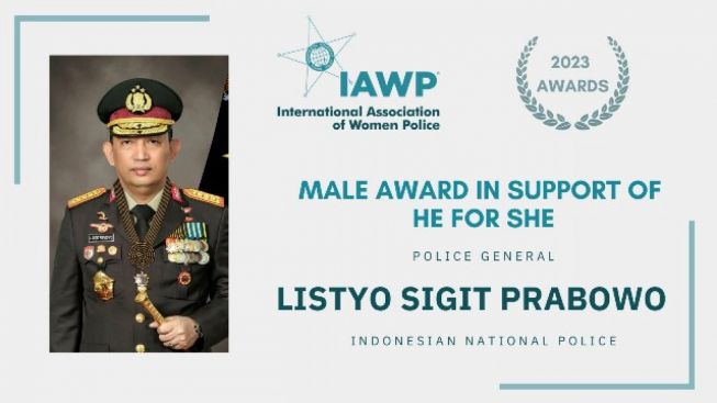 Selamat Jendra! Berperan Dalam Memajukan Polwan, Jendral Listyo Sigit Prabowo Raih Penghargaan IAWP 2023 He for She