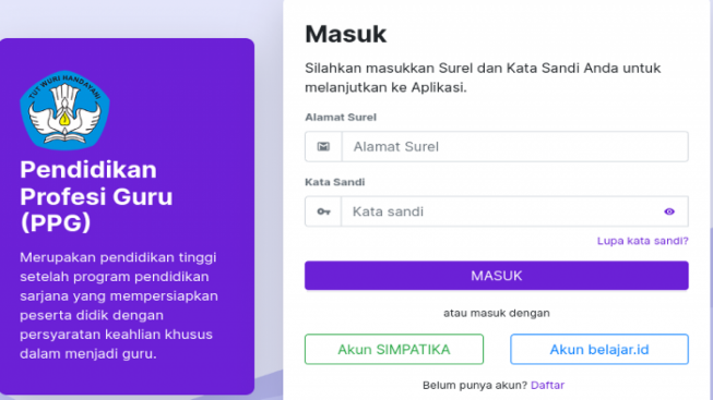 Terdaftar Sebagai Peserta PPG Guru Dalam Jabatan 2023 Wajib Akses SIMPKB, Jika Lupa Akun dan Pasword Caranya Begini