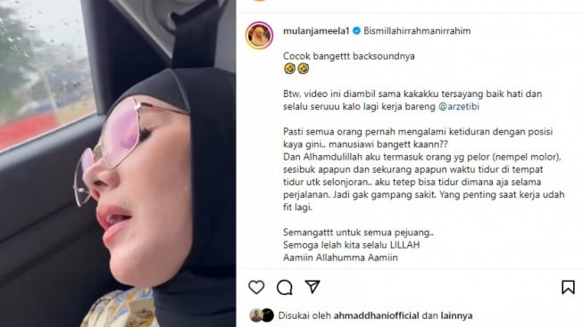 Mulan Jameela Pede Unggah Tidur Mangap, Netizen: Definisi Tidur Cantik