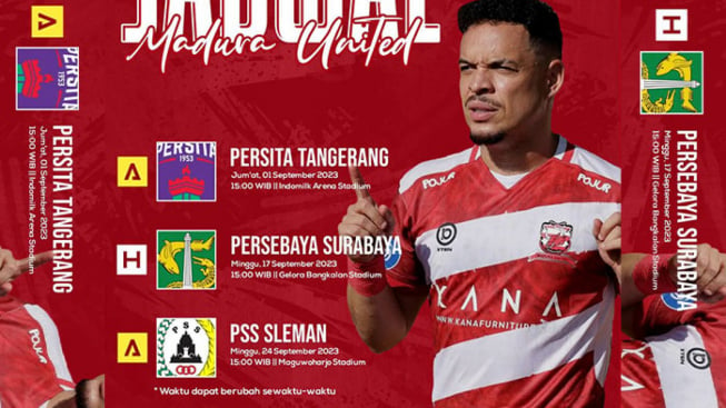 Jadwal Lengkap Madura United September BRI Liga 1 2023/2024