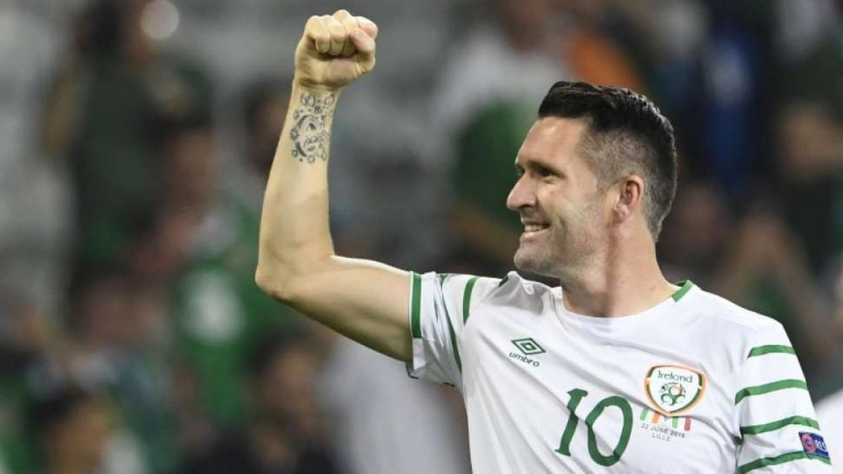 Kapten Republik Irlandia Robbie Keane. MIGUEL MEDINA / AFP