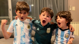 Lebih Lucu dari Rafathar dan Rayyanza, Begini Ekspresi Imut Anak Lionel Messi Rayakan Kemenangan Argentina