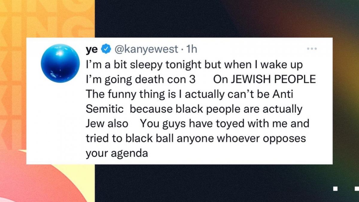 Cuitan anti-Semit yang ditulis oleh Kanye West pada 9 Oktober 2022. [Twitter/PoPCrave]