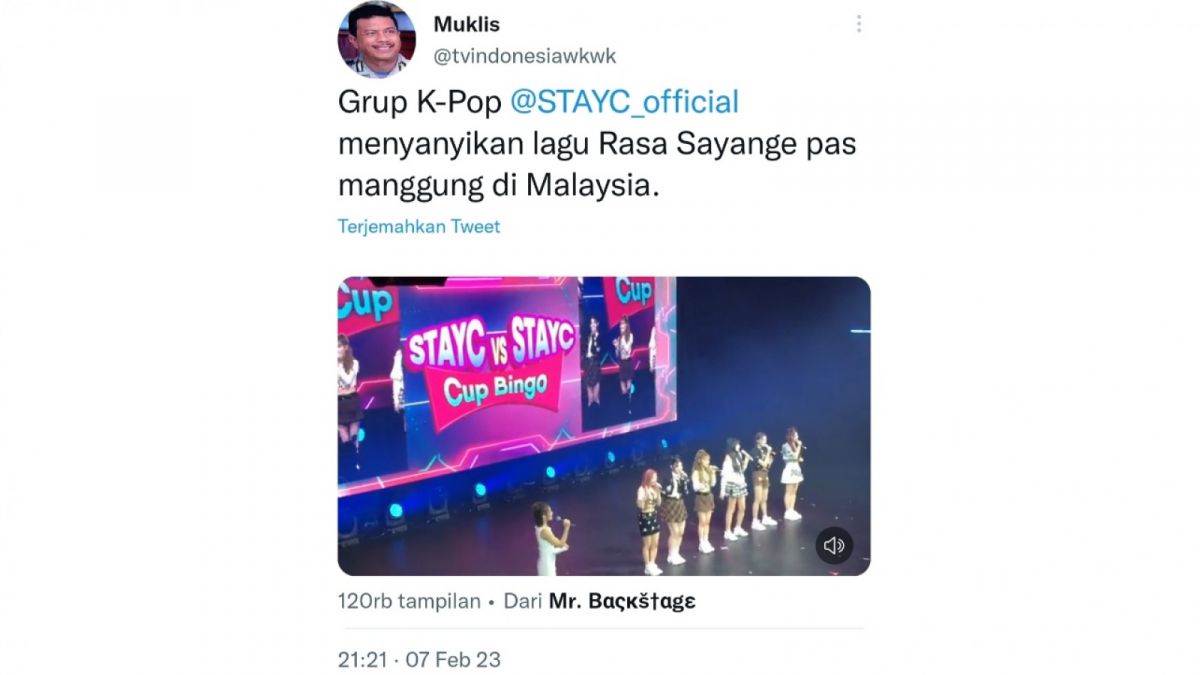 Tangkapan layar. [Twitter/@tvindonesiawkwk]