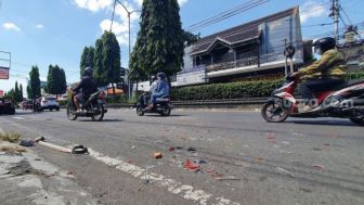 Rombongan Suporter Bola Ricuh di Jogja, Satu Motor Rusak hingga Ganggu Lalin