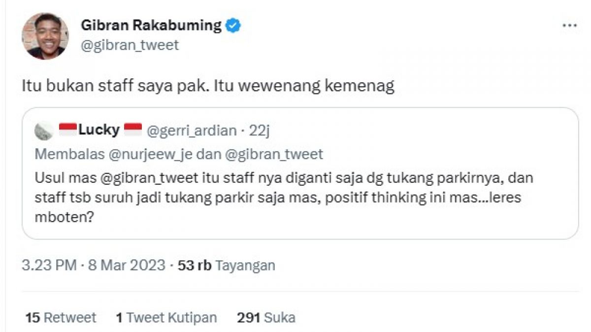 Cuitan Gibran Rakabuming Raka [[Twitter]]