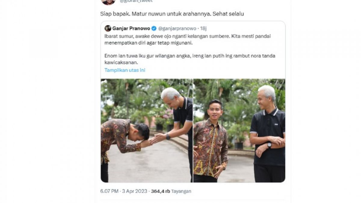 Cuitan Gibran Rakabuming Raka di Twitter [[Twitter]]