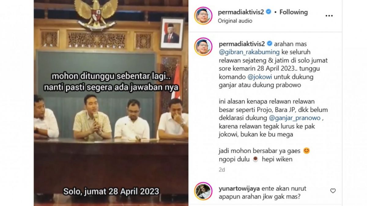 Unggahan abu janda di media sosial. [[Instagram]]