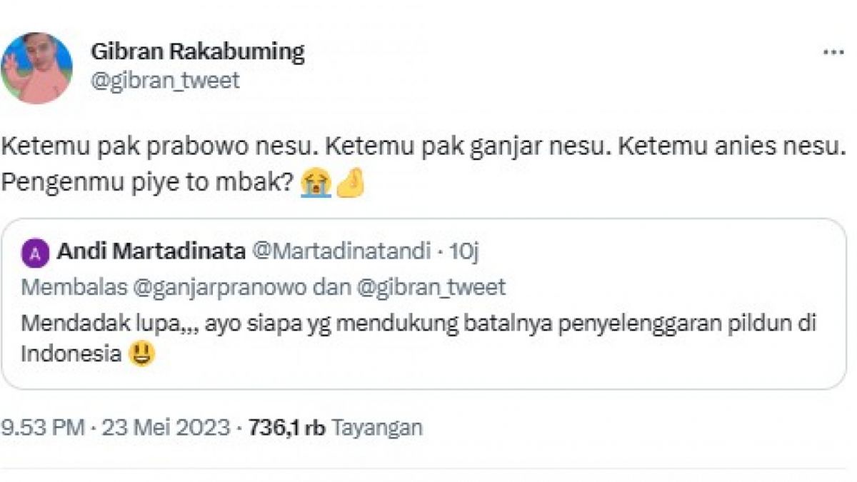 Cuitan Gibran Rakabuming Raka [[Twitter]]