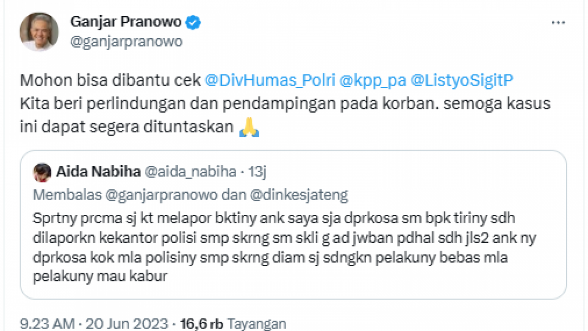 Cuitan Ganjar Pranowo [[Twitte]]
