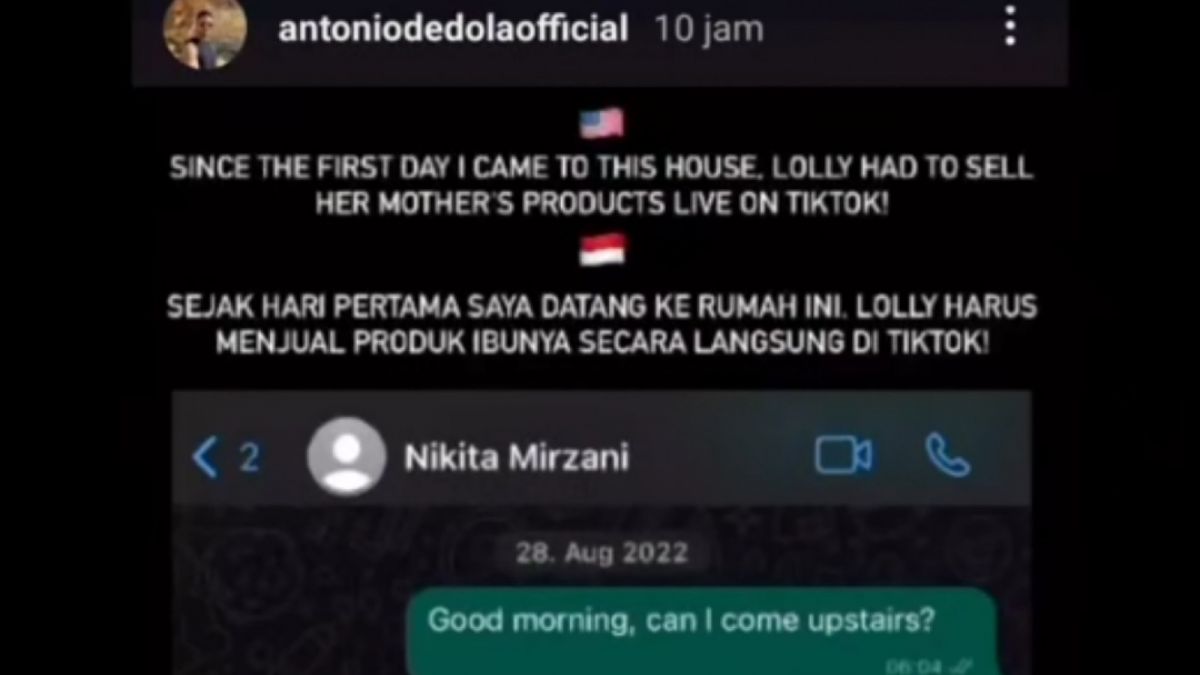 Antonio Dedola Bongkar Nikita Mirzani eksplotiasi Lolly [[TikTok/@loisss]]