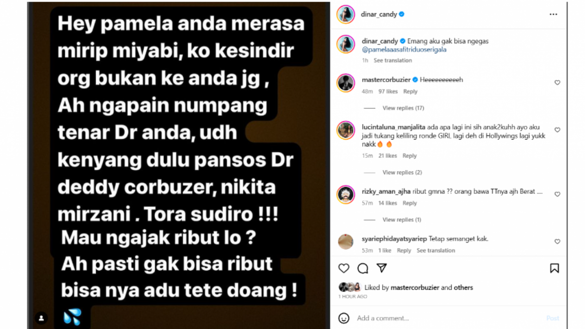 Unggahan Dinar Candy di Instagram [[Instagram]]