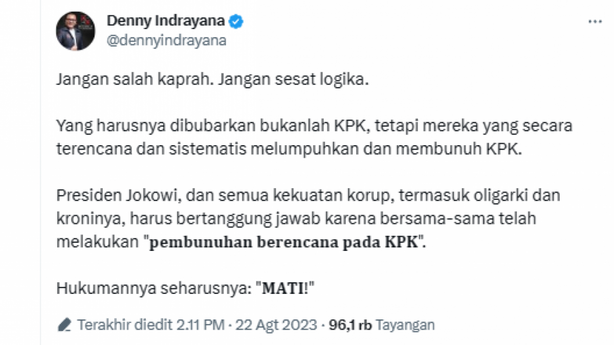 Cuitan Denny Indrayana [[Twitter]]