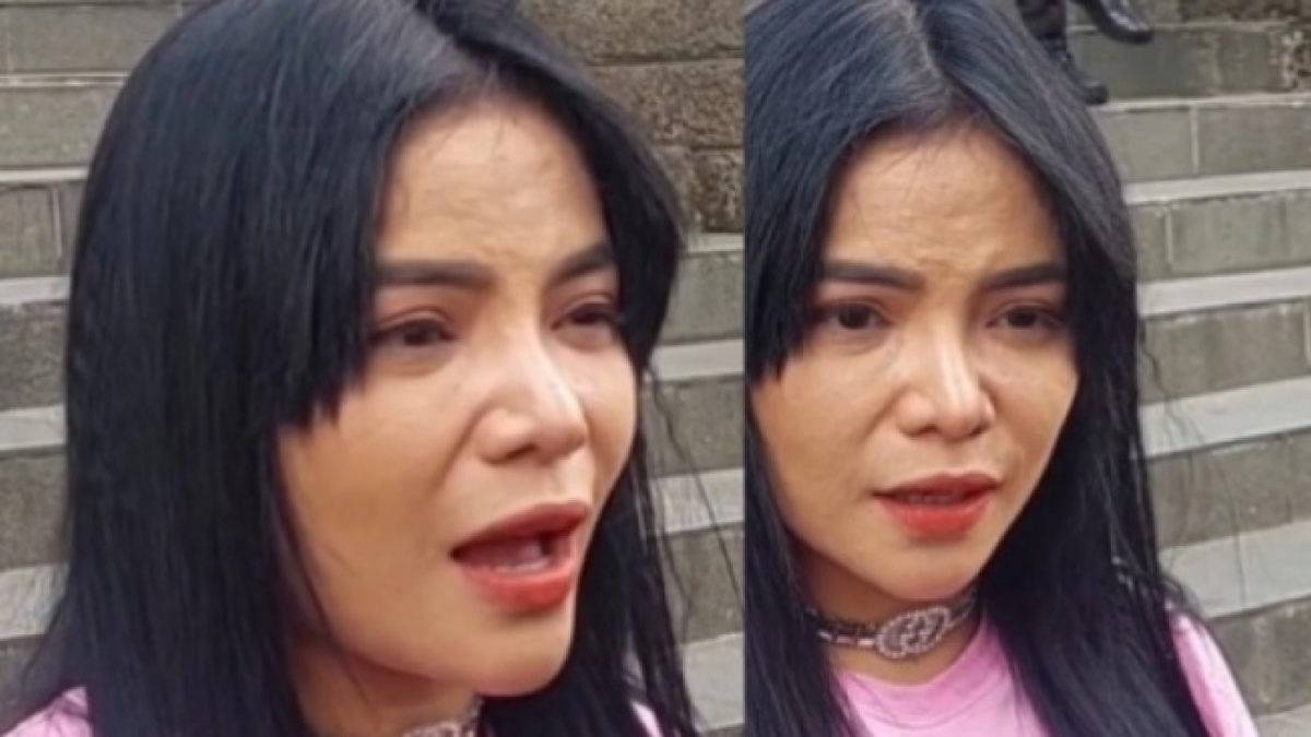 Wajah Dinar Candy di kamera wartawan. [TikTok]