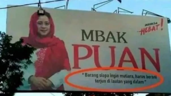 Pesan Mutiara Baliho Puan Maharani Ini Dinyiyiri Warganet: Kata Mutiara Orang Putus Harapan..