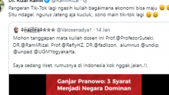 Terlanjur Nyinyirin Ganjar Pranowo dengan Sebutan Pangeran TikTok, Rizal Ramli Malah Dibuat Malu Netizen