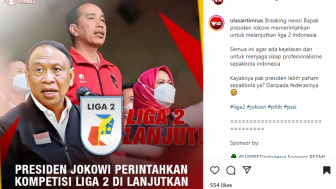 Presiden Perintahkan Liga 2 Kembali Bergulir, Netizen Ingat Ucapan Coach Justin