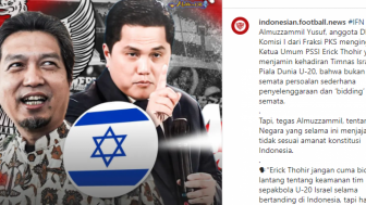 Anggota DPR RI Sentil Erick Thohir Terkait Keamanan Israel di Piala Dunia U-20: Mereka Penjajah