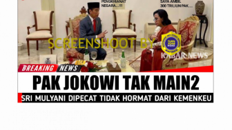 CEK FAKTA: Presiden Jokowi Pecat Sri Mulyani dari Jabatan Menteri Keuangan