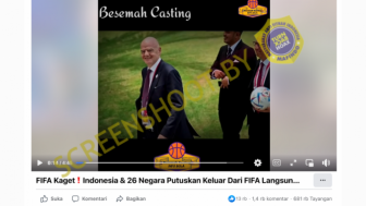 CEK FAKTA: Indonesia dan 26 Negara Lainya Putuskan Keluar dari FIFA, Benarkah?