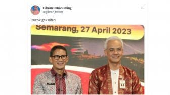 Gibran Unggah Foto Ganjar dengan Sandiaga Uno, Publik: Enggak Cocok Mas, Masih Banyak Kandidat Lain