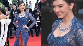 Hadiri Cannes Film Festival, Raline Shah Cantik Kenakan Kebaya Berwarna Biru