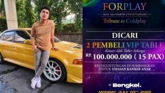 Tiket VIP 100 Juta Konser Aldi Taher Bakal Disumbangkan ke Yayasan Kanker