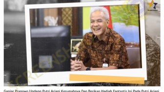 CEK FAKTA: Benarkah Ganjar Pranowo Beri Hadiah Fantastis ke Putri Ariani?