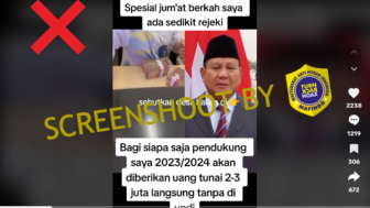 CEK FAKTA: Benarkah Prabowo Subianto Menjanjikan Uang Kepada Pendukungnya?