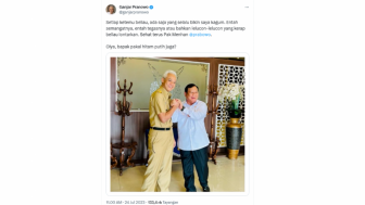 Sindir Prabowo Subianto yang Foto Bareng dengan Ganjar Pranowo, Denny Siregar: Semoga si Ayah Mau Jadi Cawapres