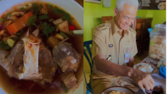 Makan Siang di Wonogiri, Ganjar Pranowo Cicipi Sop Buntut Mbak Partini