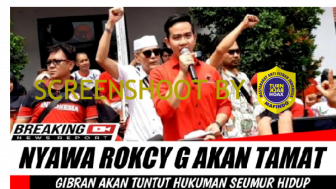 Gibran Memimpin Pasukan akan Tuntut Rocky Penjara Seumur Hidup, Benarkah?