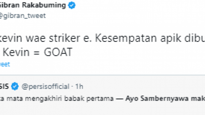 Sentil Permainan Persis Solo yang Kurang Greget, Gibran: Ganti Kevin Wae Striker e