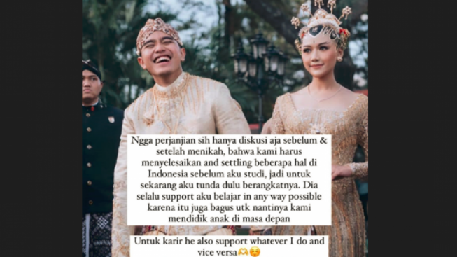 Tunda Keberangkatan ke Amerika untuk Kuliah S2, Ini Alasan Erina Gudono dan Kaesang Pangarep