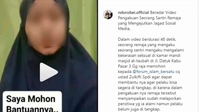 Viral! Video Pengakuan Seorang Santri yang Mengalami Kekerasan Seksual di Kamar Mandi Masjid