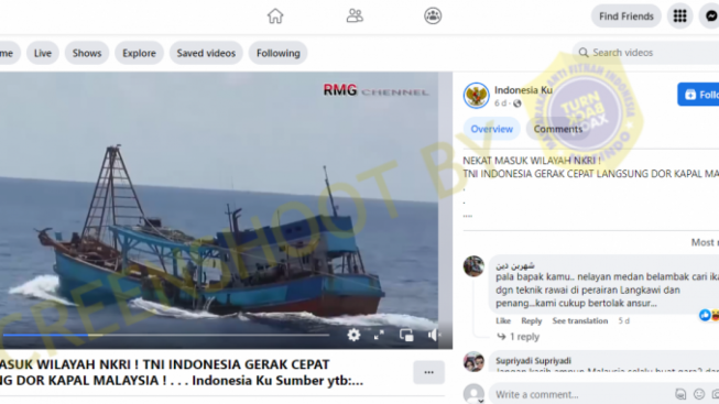 CEK FAKTA: TNI Menambak Kapal Malaysia yang Tengah menangkap Ikan