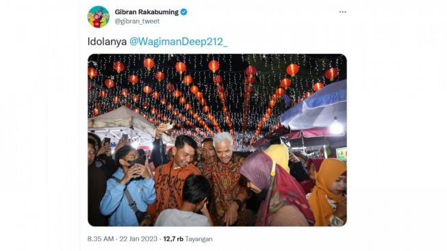 Unggah Foto Ganjar Pranowo Saat Imlek, Publik Geger Dukung Gibran Maju Jadi Calon Gubernur Jateng