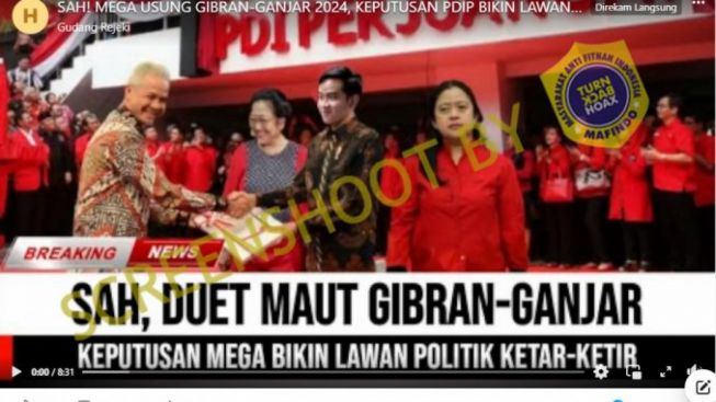 Begini Fakta Video Megawati Tunjuk Gibran-Ganjar Jadi Capres dan Cawapres 2024