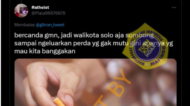 CEK FAKTA: Wali Kota Solo Keluarkan Perda Tawarkan Hadiah Rp1 Juta Bagi Warga yang Berhenti Merokok