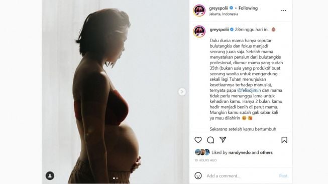 Wow! Greysia Polii Pamer Foto Hamil, Ternyata Sudah 28 Minggu