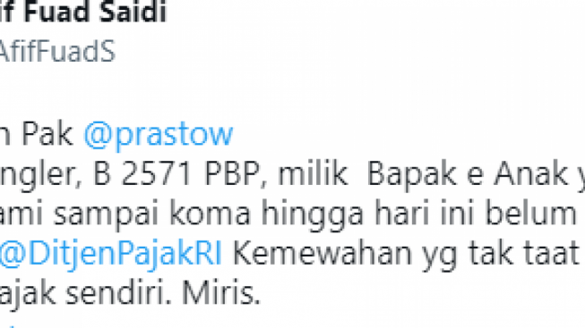 Geger Anak Pejabat Ditjen Pajak Pengguna Rubicon Terlibat Penganiayaan, Ternyata Mobilnya Mangkir Bayar Pajak