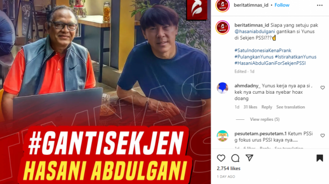 Publik Dorong Hasani Abdulgani Gantikan Yunus Nusi sebagai Sekjen PSSI