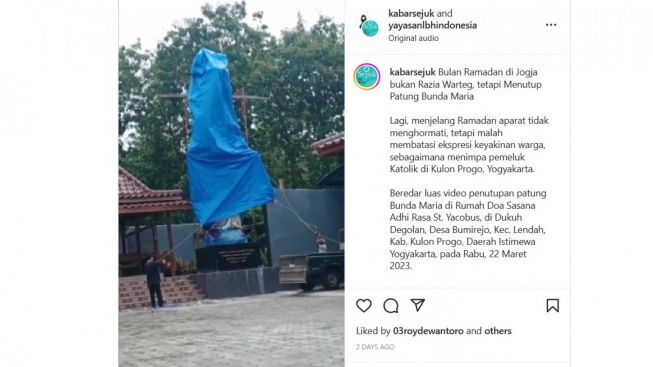 Publik Geram Lihat Penutupan Patung Bunda Maria Ditutup Saat Ramadhan: Iman Setipis Tisu!