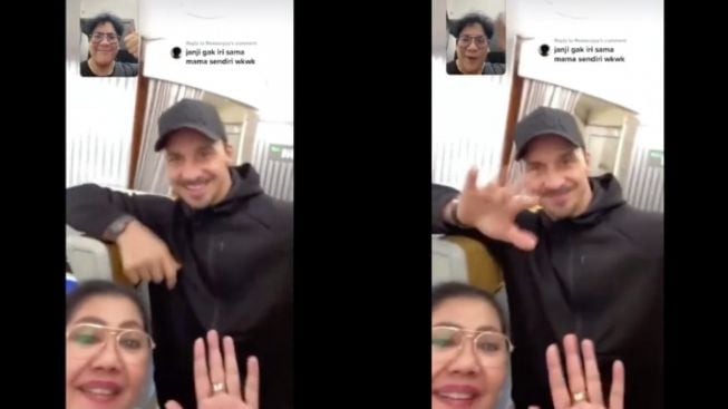 Video Call Anaknya, Emak-emak Ini Pamer Ketemu Ibrahimovic di Pesawat