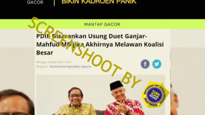 CEK FAKTA: Benarkah Jokowi dan Megawati Restui Duet Ganjar Pranowo dengan Prabowo Subianto?