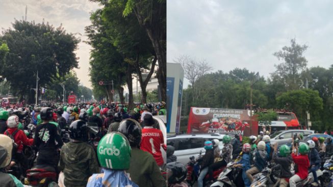 Arak-Arakan Atlet SEA Games Bikin Macet Sejumlah Jalan di Jakarta, Warganet Kesal