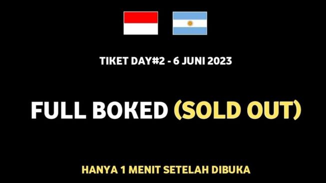 Tiket Timnas Indonesia vs Argentina Habis dalam Semenit di Hari Kedua, Netizen Senggol Akun Malaysia yang Sindir Harga Tiket Kemahalan